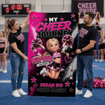 Personalized Cute Cheerleader Photo 3D-Style Character Artwork Quick Dry Beach Towel with Name Beach Team Birthday Gift for Cheerleaders Coaches