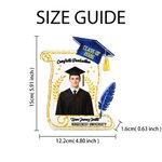 Personalized Scroll Shape Photo Acrylic Ornament with Blessings Year Name and School Name Desk Decor Graduation Anniversary Gift for Graduate Student