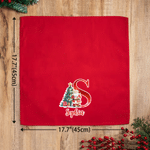 Personalized Christmas Tree Santa Claus Initial Red Table Napkin with Name Table Decor Christmas Gift for Family Friends