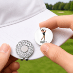 Personalised 3D-Effect Artwork Photo Golf Ball Marker Magnetic Hat Clip with Name Golf Accessory Birthday Gift for Golf Player