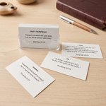 Cartes bibliques personnalisées de style minimaliste avec support en acrylique – Décoration de bureau – Lot de 40 – Cadeau d'anniversaire ou de baptême pour un ami, un proche ou un chrétien