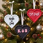 Personalized 3D Printed Heart-Shaped Cake Ornament with Text Wedding Party Christmas Gift for Couples Newlyweds