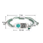 Pulsera de alerta médica personalizada de cuerda ajustable con código QR piedra de nacimiento y texto regalo de emergencia para pacientes