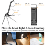 Personalised Vintage Cartoon Character 3 Colour LED Book Light Clip with Name Reading Study Space Use Birthday Gift for Book Lover Student