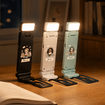 Personalised Vintage Cartoon Character 3 Colour LED Book Light Clip with Name Reading Study Space Use Birthday Gift for Book Lover Student