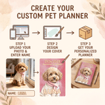 Personalised Watercolor Style Pet Photo 2026-2028 Monthly Planner Spiral Notebook with Name Monthly Planning Pages Birthday Gift for Pet Lover Owner