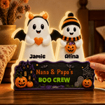Personalized Cute Halloween Ghost Family LED Acrylic Night Light with Name Home Decor Halloween Gift for Family Grandkids