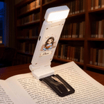 Personalised Vintage Cartoon Character 3 Colour LED Book Light Clip with Name Reading Study Space Use Birthday Gift for Book Lover Student