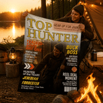 Personalised Top Hunter Magazine Photo Soft Throw Blanket with Name Home Decor Birthday Hunting Season Gift for Man