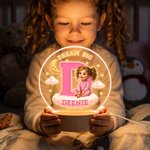 Personalized 3D-Style Character Artwork Cartoon Kid Dream Big Acrylic LED Night Light with Name Bedroom Decor Birthday Gift for Boys Girls