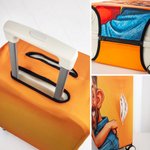 Personalized Exaggerated Comic Photo Luggage Cover Fits 18-32 Inches Suitcase Daily Use Travel Accessories Birthday Gift for Travel Lovers Couples