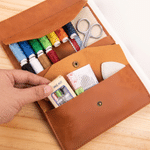 Personalized Sewing Cartoon Character PU Leather Notebook Cover with Name Daily Use Birthday Gift for Sewing Lovers