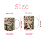 Personalized Pink Cowboy Hat 11 oz 15 oz Ceramic Mug with Name and Coaster Christmas Birthday Gift for Cowgirl Horse Rider