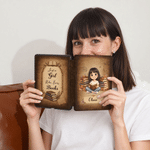 Personalised 3D-Effect Artwork Cartoon Reading Character Kindle Case with Name for Multiple Models Daily Use Birthday Gift for Book Lover Bookworm