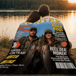 Personalised Top Hunter Magazine Photo Soft Throw Blanket with Name Home Decor Birthday Hunting Season Gift for Man