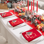Personalized Christmas Tree Santa Claus Initial Red Table Napkin with Name Table Decor Christmas Gift for Family Friends