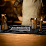 Personalized Retro Drink Design Non-Slip Bar Mat Drink Coaster with Name Home Bar Decor Birthday Gift for Bartender Cocktail Lover