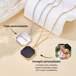 Collana personalizzata con testo inciso e foto attivata dal calore - Regalo di compleanno e anniversario per famiglie e coppie