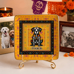 Personalized Sugar Skull Cat Dog Ceramic Jewellery Dish with Name Home Decor Day of the Dead Gift for Pet Owner