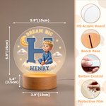 Personalized 3D-Style Character Artwork Cartoon Kid Dream Big Acrylic LED Night Light with Name Bedroom Decor Birthday Gift for Boys Girls