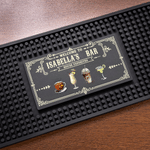 Personalized Retro Drink Design Non-Slip Bar Mat Drink Coaster with Name Home Bar Decor Birthday Gift for Bartender Cocktail Lover