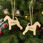Personalized Dog Cat Breed Silhouette Wooden Ornament with Engraved Name and Hanging Cord Christmas Holiday Gift for Pet Owner Lover