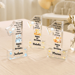 Personalized Happy 1st Birthday Cartoon Animal Acrylic Plaque with Name First Birthday Daily Use Gift for Baby Boy Girl
