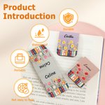 Personalised Multicolour Birth Flower Book-Themed Magnetic PU Leather Bookmark Clip with Name Back to School Birthday Gift for Reading Enthusiasts