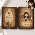 Personalised 3D-Effect Artwork Cartoon Reading Character Kindle Case with Name for Multiple Models Daily Use Birthday Gift for Book Lover Bookworm
