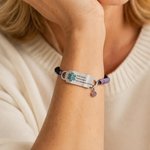 Pulsera de alerta médica personalizada de cuerda ajustable con código QR piedra de nacimiento y texto regalo de emergencia para pacientes