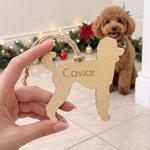 Personalized Dog Cat Breed Silhouette Wooden Ornament with Engraved Name and Hanging Cord Christmas Holiday Gift for Pet Owner Lover