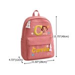 Personalised Cute Cartoon Photo Initial Multicolour Corduroy Backpack with Name Back to School Birthday Gift for Kids Boys Girls