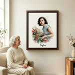 Tableau sur toile personnalisé avec photo et texte - Effet aquarelle - Cadeau anniversaire de mariage