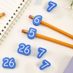 Personalized 3D Printed Cloud Number Name Pencil Toppers Set of 15 with Storage Bag Back to School Classroom Gift for Teachers Students