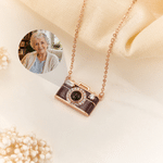 Personalized Dainty Camera Pendant Photo Projection Necklace Anniversary Birthday Gift for Woman