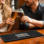Personalized Retro Drink Design Non-Slip Bar Mat Drink Coaster with Name Home Bar Decor Birthday Gift for Bartender Cocktail Lover
