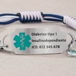 Pulsera de alerta médica personalizada de cuerda ajustable con código QR piedra de nacimiento y texto regalo de emergencia para pacientes