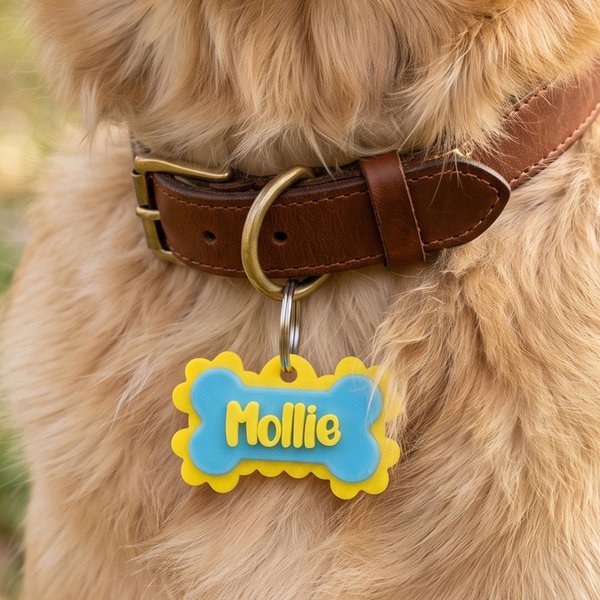 Personalized Multicolor 3D Printed Bone Pet Name Tag with Phone Number  Dog ID Keychain Birthday Gift for Pet Owners Lovers