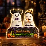 Personalized Cute Halloween Ghost Family LED Acrylic Night Light with Name Home Decor Halloween Gift for Family Grandkids