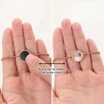 Bracelet personnalisé avec photo et texte au choix - Thermo-réactif et ajustable - Cadeau d'anniversaire pour femme et homme