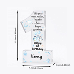 Personalized Happy 1st Birthday Cartoon Animal Acrylic Plaque with Name First Birthday Daily Use Gift for Baby Boy Girl