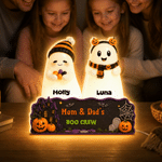 Personalized Cute Halloween Ghost Family LED Acrylic Night Light with Name Home Decor Halloween Gift for Family Grandkids
