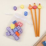 Personalized 3D Printed Cloud Number Name Pencil Toppers Set of 15 with Storage Bag Back to School Classroom Gift for Teachers Students
