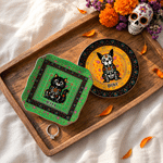 Personalized Sugar Skull Cat Dog Ceramic Jewellery Dish with Name Home Decor Day of the Dead Gift for Pet Owner