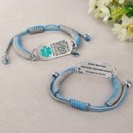 Pulsera de alerta médica personalizada de cuerda ajustable con código QR piedra de nacimiento y texto regalo de emergencia para pacientes