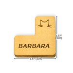 Personalised Engraved Line Cat Name L-Shaped Basswood Magnetic Needle Minder Cross Stitch Accessories Birthday Gift for Embroidery Sewing Lovers