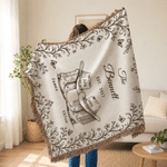 Personalized Western Mr and Mrs Cowboy Boots Tassel Soft Throw Blanket with Family Name Date and Name Home Decor Wedding Anniversary Gift for Couple
