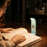 Personalised Vintage Cartoon Character 3 Colour LED Book Light Clip with Name Reading Study Space Use Birthday Gift for Book Lover Student