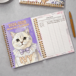 Personalised Watercolor Style Pet Photo 2026-2028 Monthly Planner Spiral Notebook with Name Monthly Planning Pages Birthday Gift for Pet Lover Owner