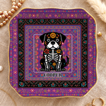 Personalized Sugar Skull Cat Dog Ceramic Jewellery Dish with Name Home Decor Day of the Dead Gift for Pet Owner